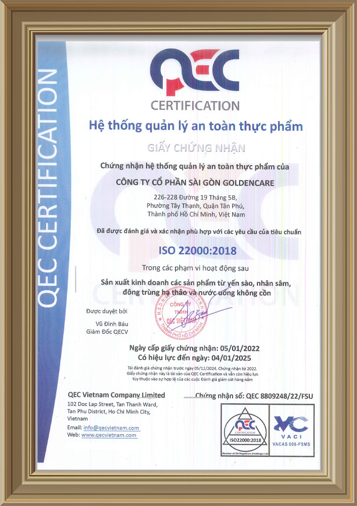 4. Giấy chứng nhận của công ty