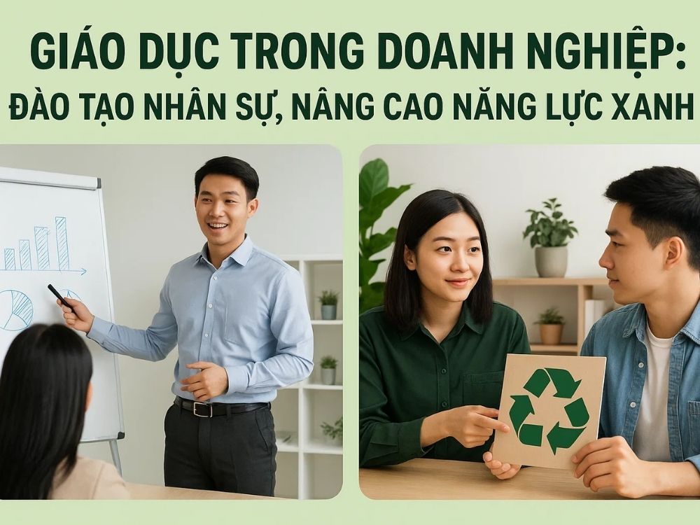 3) Giáo dục trong doanh nghiệp: đào tạo nhân sự, nâng cao năng lực xanh
